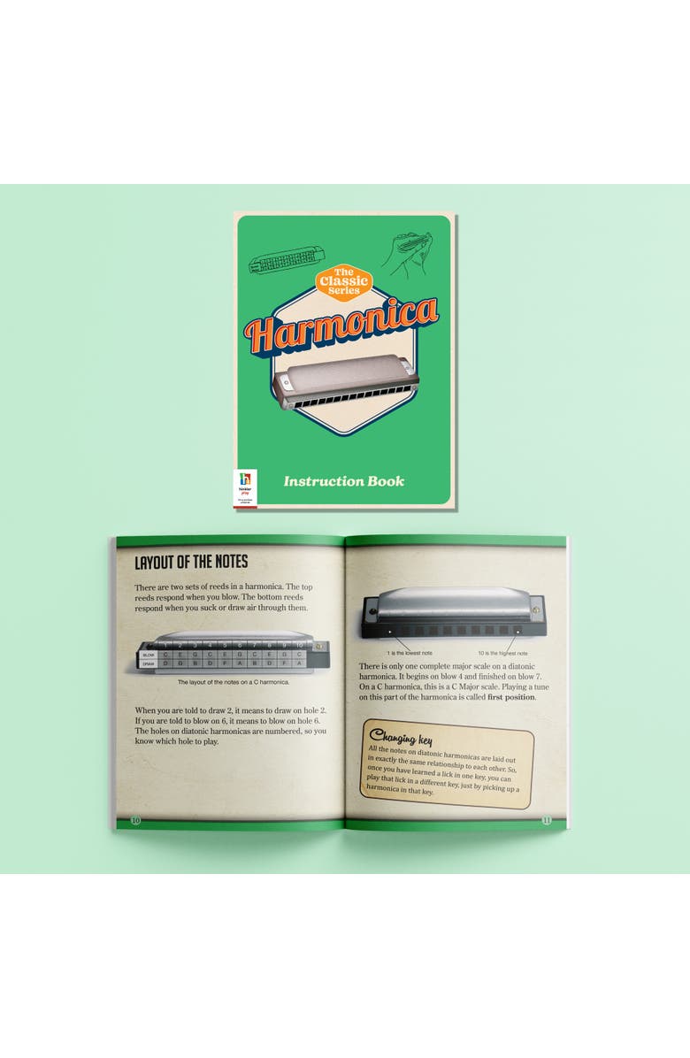 Hinkler Pty Ltd Retro Box, Learn Harmonica, Musical Kit, Instruction Book, All Age, Alternate, color, Multicolored