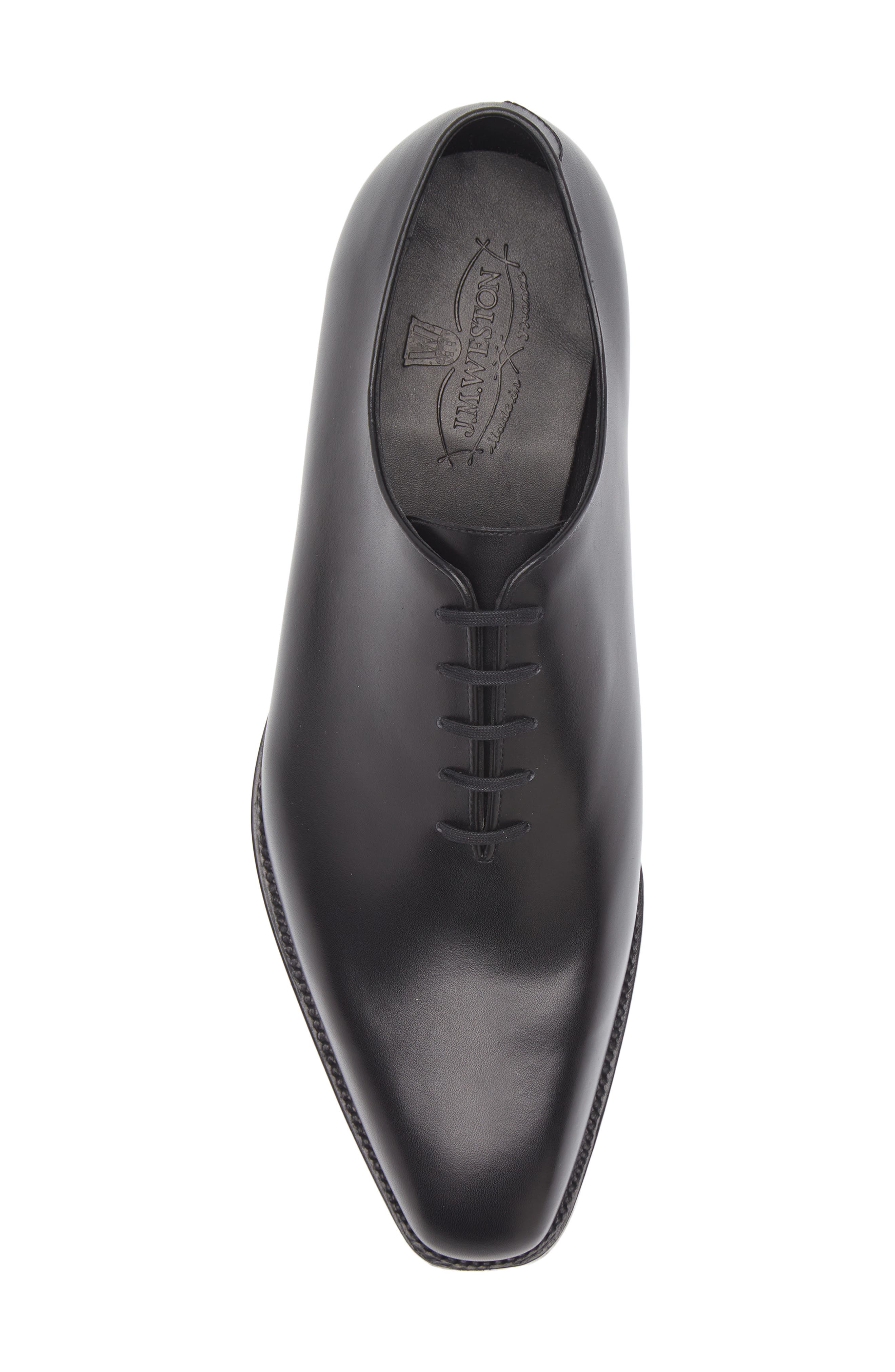 JM WESTON Fusain Cycliste Wholecut Oxford, Alternate, color, Black Boxcalf
