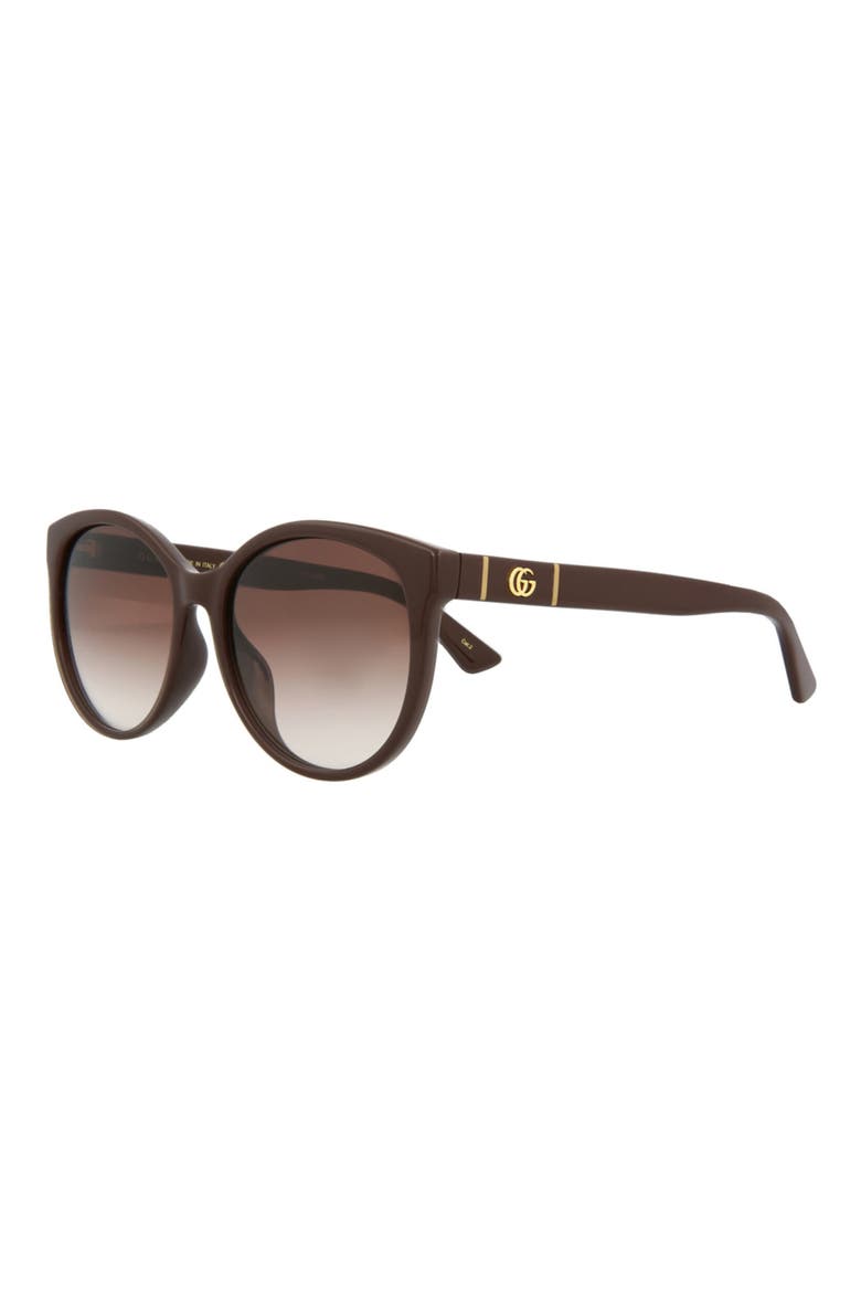 56mm Round Sunglasses, Alternate, color, BROWN BROWN BROWN