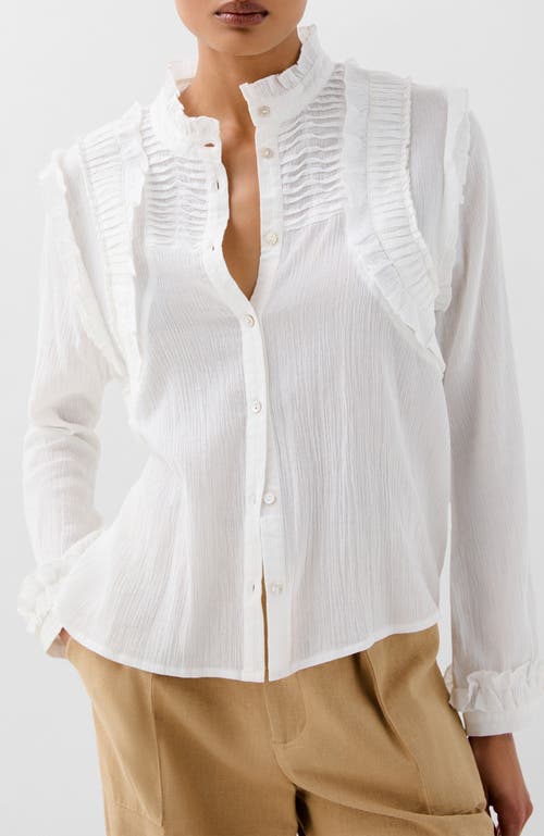 Scalpers Pleats Frill Shirt In White