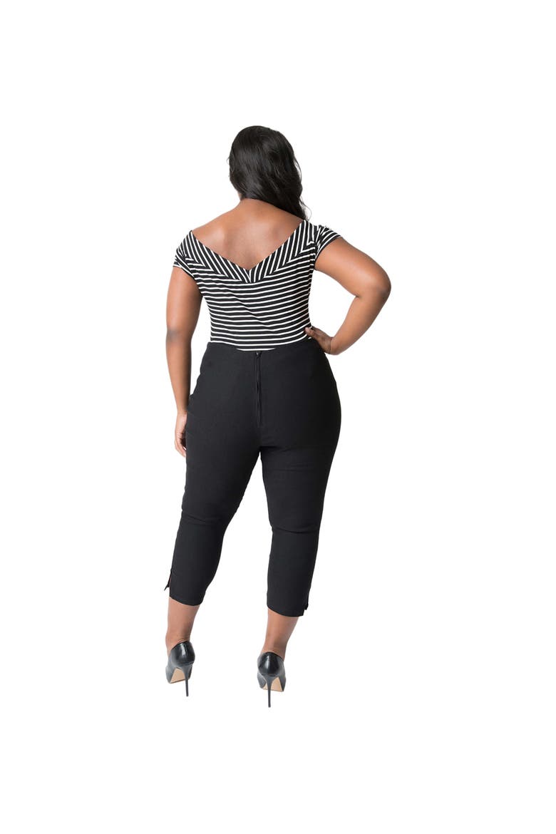 Plus Size Rachelle Capri Pants, Alternate, color, Black/Black