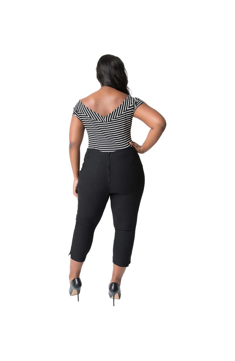 Unique Vintage Plus Size Rachelle Capri Pants, Alternate, color, Black
