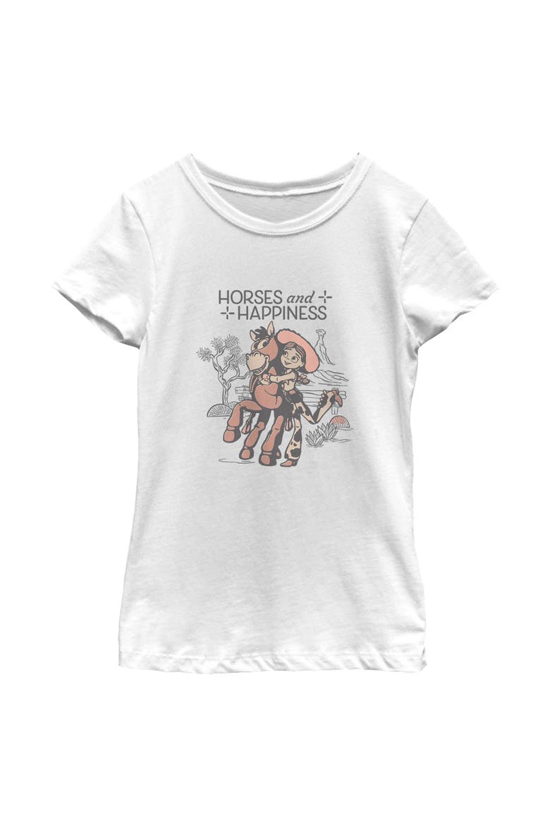 Girl's Toy Story 5 Horses And Happiness  Graphic T-Shirt, Main, color, White