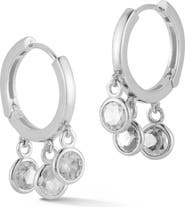 SPHERA MILANO Cubic Zirconia Shaker Drop Huggie Hoop Earrings