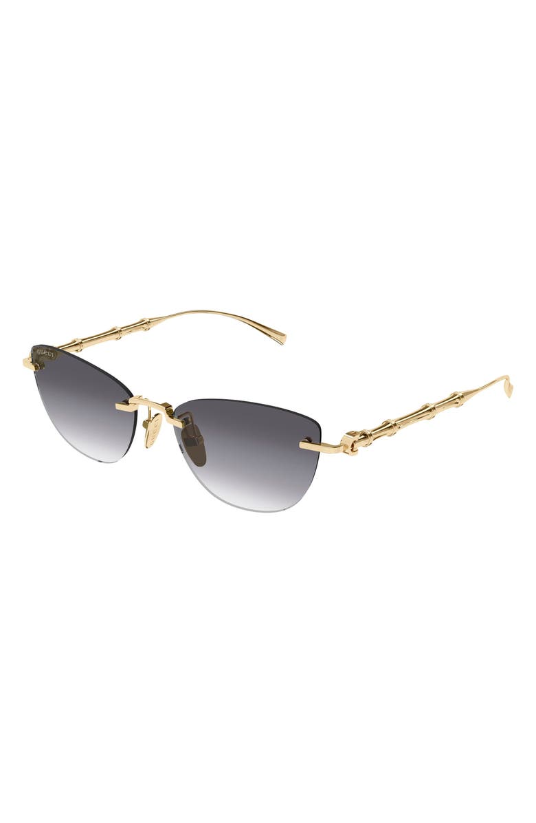 Gucci 55mm Gradient Cat Eye Sunglasses, Alternate, color, Gold