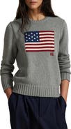 Polo Ralph Lauren Flag Intarsia Cotton Crewneck Sweater