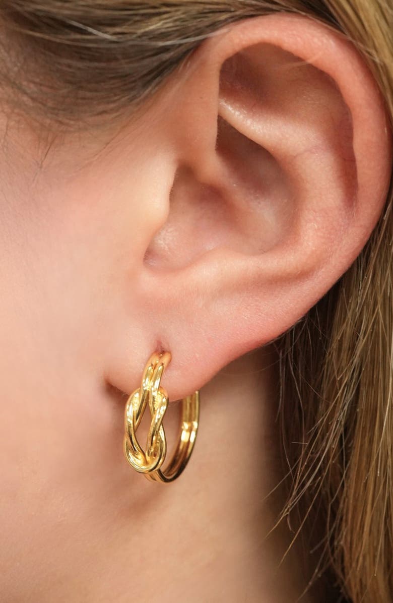 ARGENTO VIVO Love Knot Hoop Earrings, Alternate, color, Gold