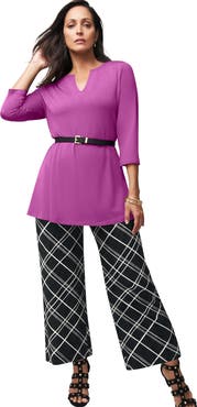 Jessica London Everyday Stretch Knit Wide Leg Pant