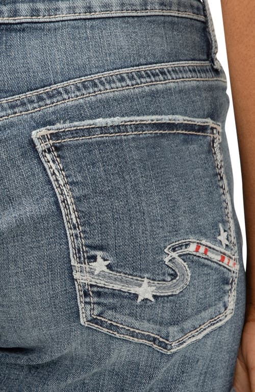 SILVER JEANS CO. SILVER JEANS CO. AMERICANA MID RISE DENIM BOYFRIEND SHORTS