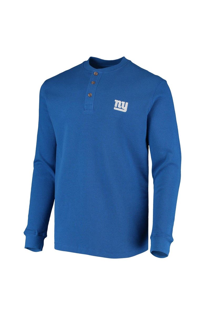 DUNBROOKE Men's Dunbrooke Royal New York Giants Logo Maverick Thermal Henley Long Sleeve T-Shirt, Alternate, color, Royal