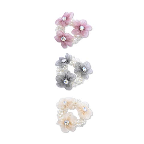 Pearl Flower Scrunchie Set
