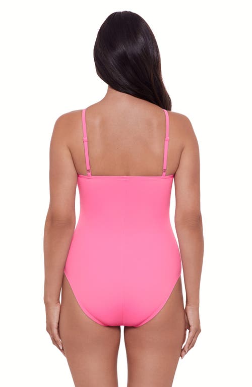 S3 Classic Shirred Front One Piece Swimsuit In Hot Orchid