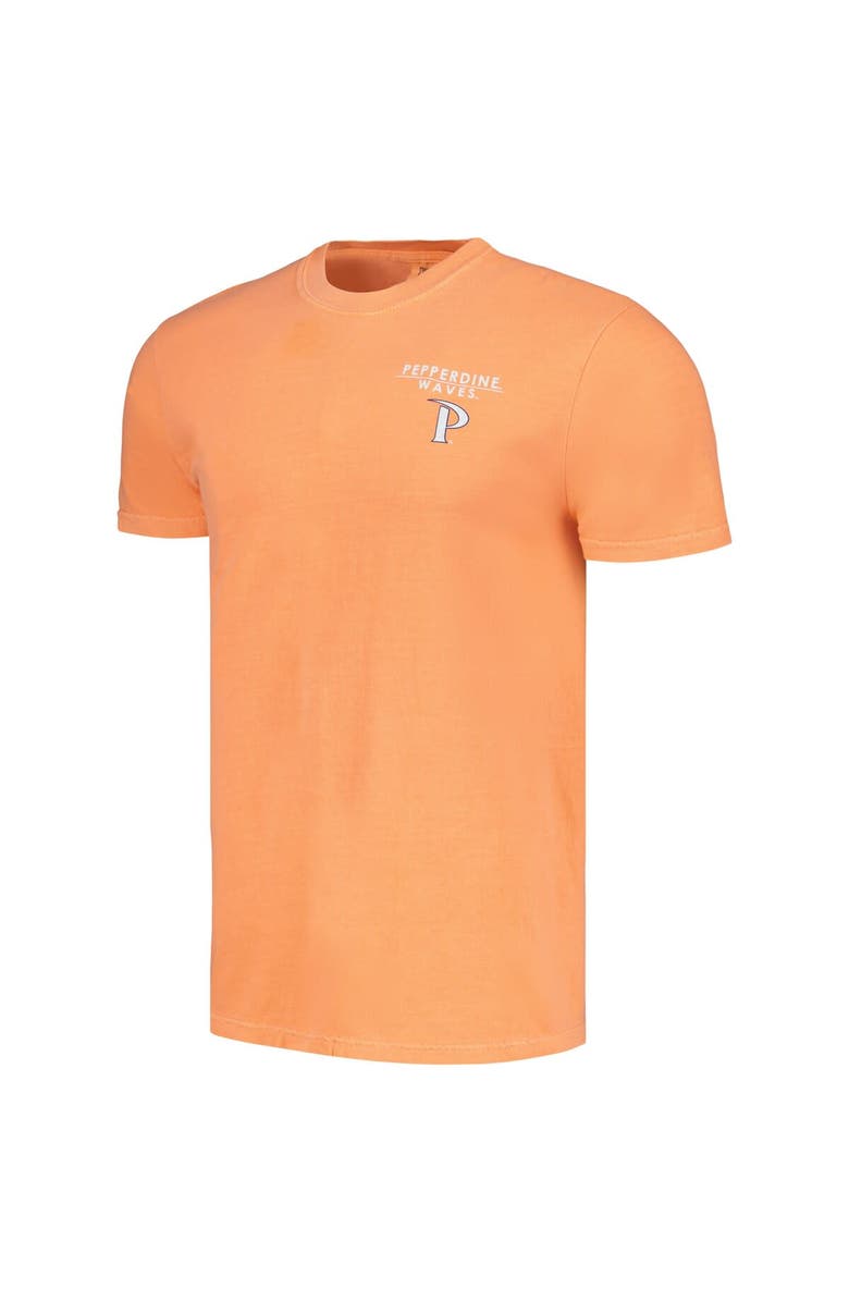 IMAGE ONE Men's Orange Pepperdine Waves Landscape Shield T-Shirt, Alternate, color, Orange