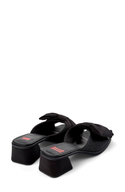 Camper Kora Bow Slide Sandal In Black