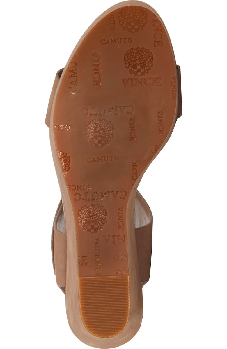 Vince Camuto Velista Platform Wedge Sandal, Alternate, color, Dark Beige Nubuck Leather
