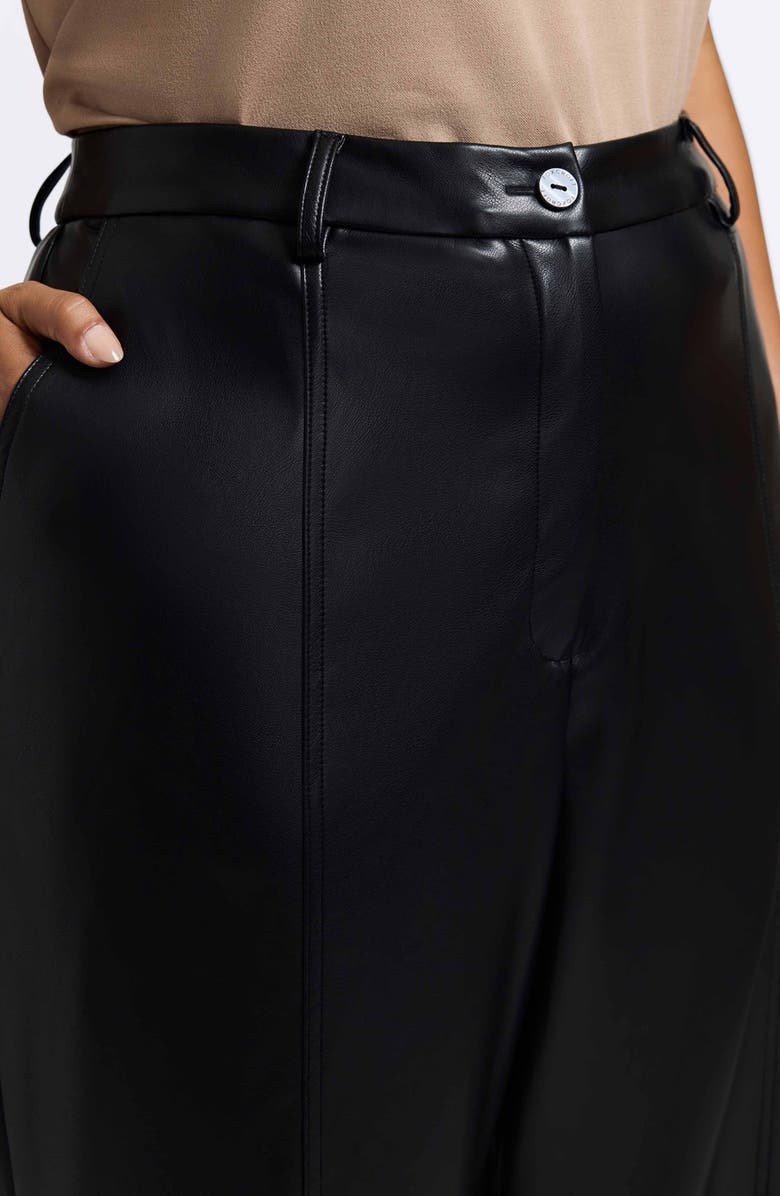 Foxcroft Ciara Wide Leg Faux Leather Pants, Alternate, color, Black