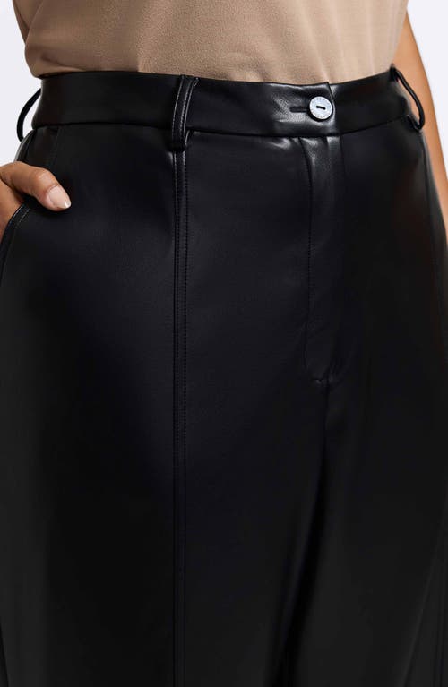 Foxcroft Ciara Wide Leg Faux Leather Pants In Black