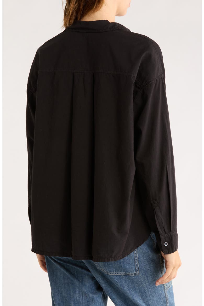 Oversize Long Sleeve Button-Up Shirt, Alternate, color, BLACK