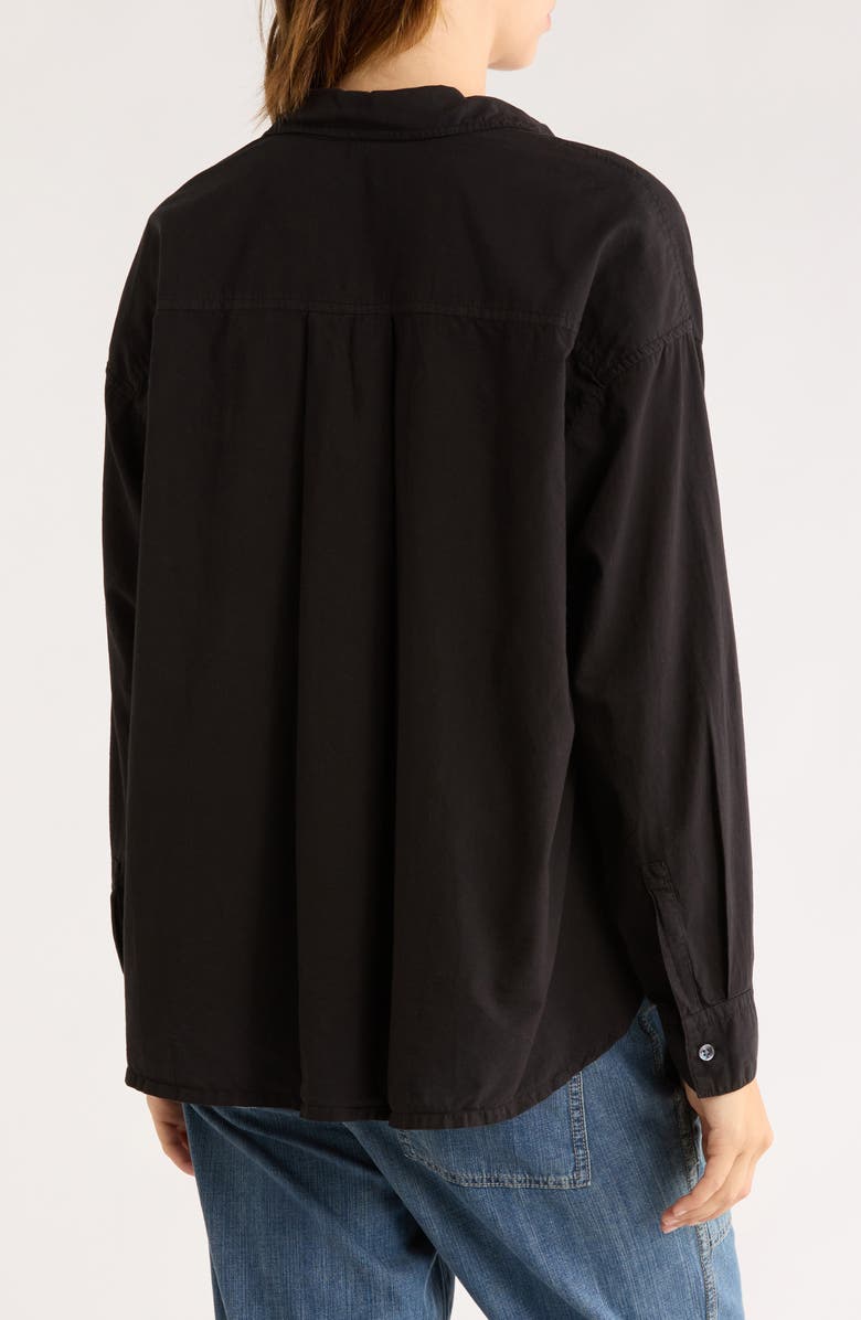 James Perse Oversize Long Sleeve Button-Up Shirt, Alternate, color, Black