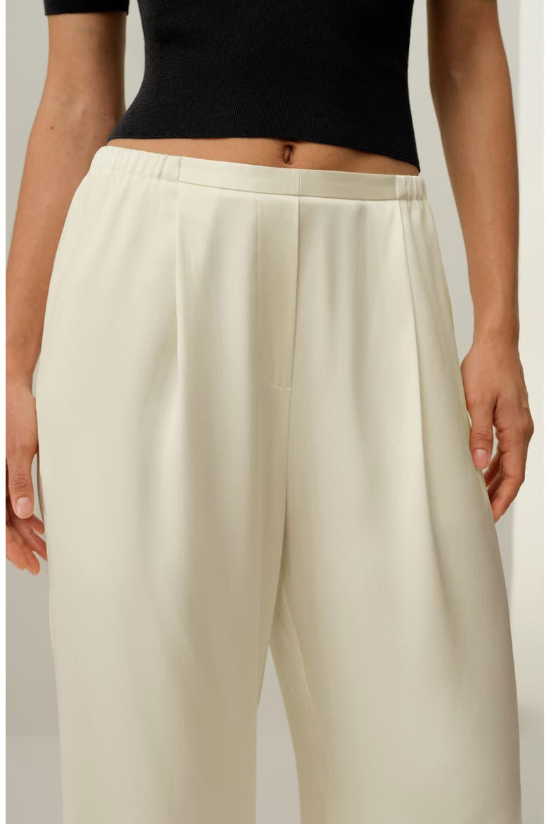 Women's Double Faced Silk Charmeuse Pants, Alternate, color, Lily White
