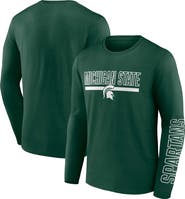 PROFILE Men's Profile Green Michigan State Spartans Big & Tall Two-Hit Graphic Long Sleeve T-Shirt