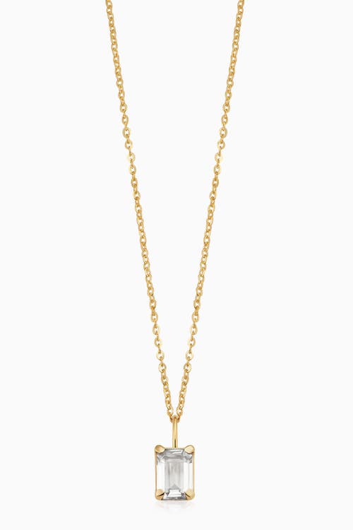 Oradina 14k Gold Date Me Birthstone Pendant Necklace In White Topaz - April