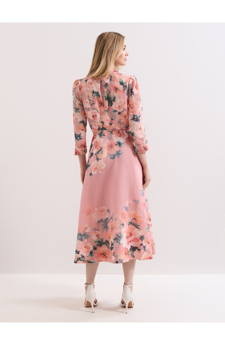 Phase Eight Anabella 3/4 Sleeve Midi Dress, Alternate, color, Pale Pink