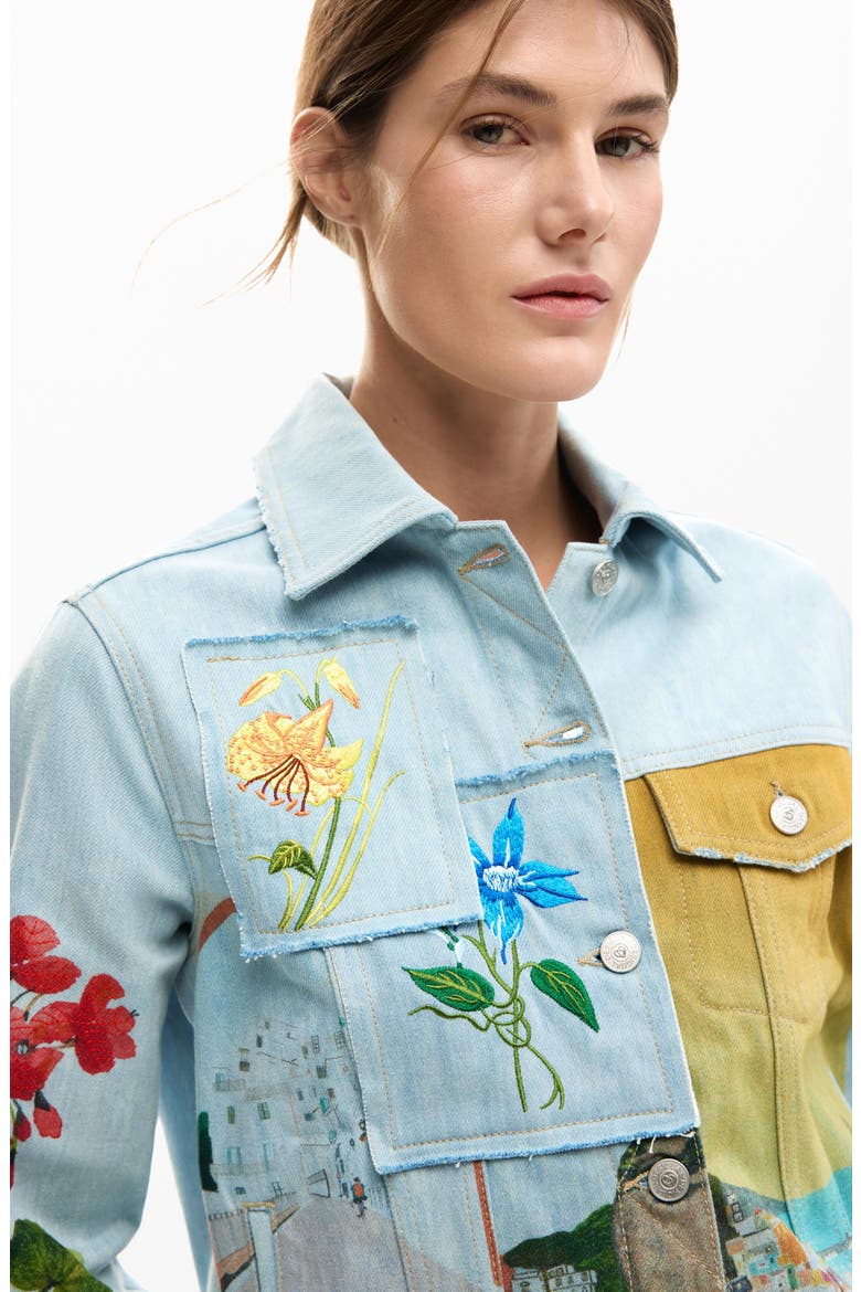 Amalfi Denim Trucker Jacket, Alternate, color, MEDIUM BLUE