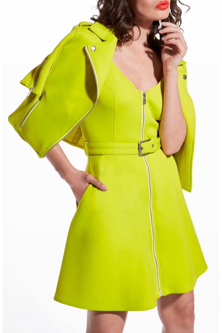 Leanne Belted Fit & Flare Dress, Alternate, color, SORRENTO LIME