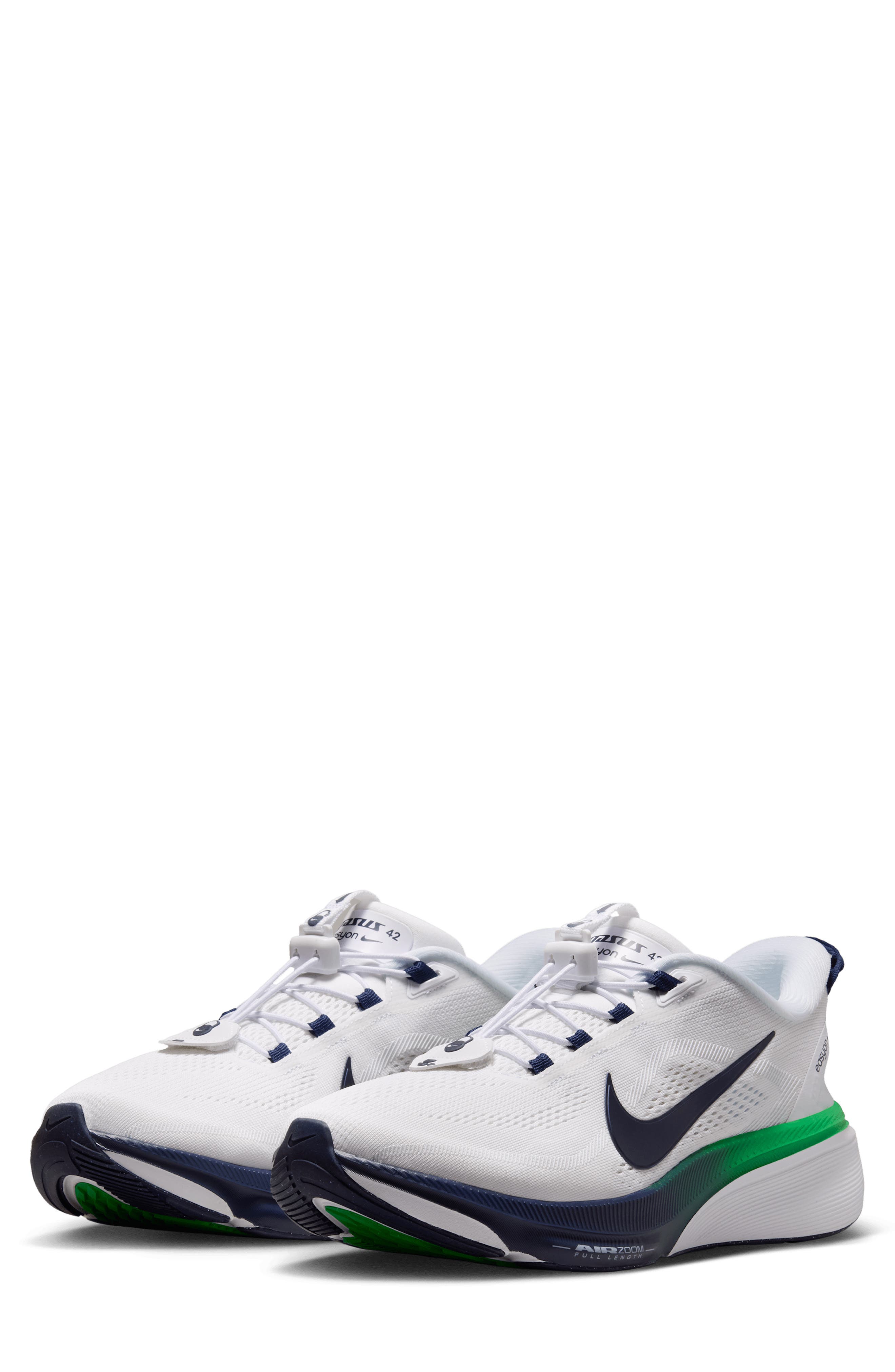 Pegasus 42 EasyOn Running Shoe, Main, color, WHITE/ GREEN SPARK/ NAVY
