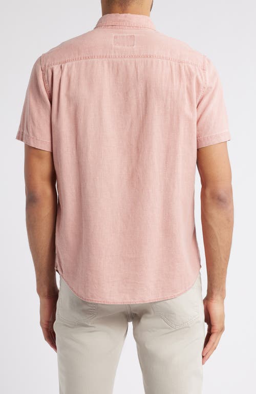 Rails Paros Short Sleeve Linen Blend Button-up Shirt In Desert Rose