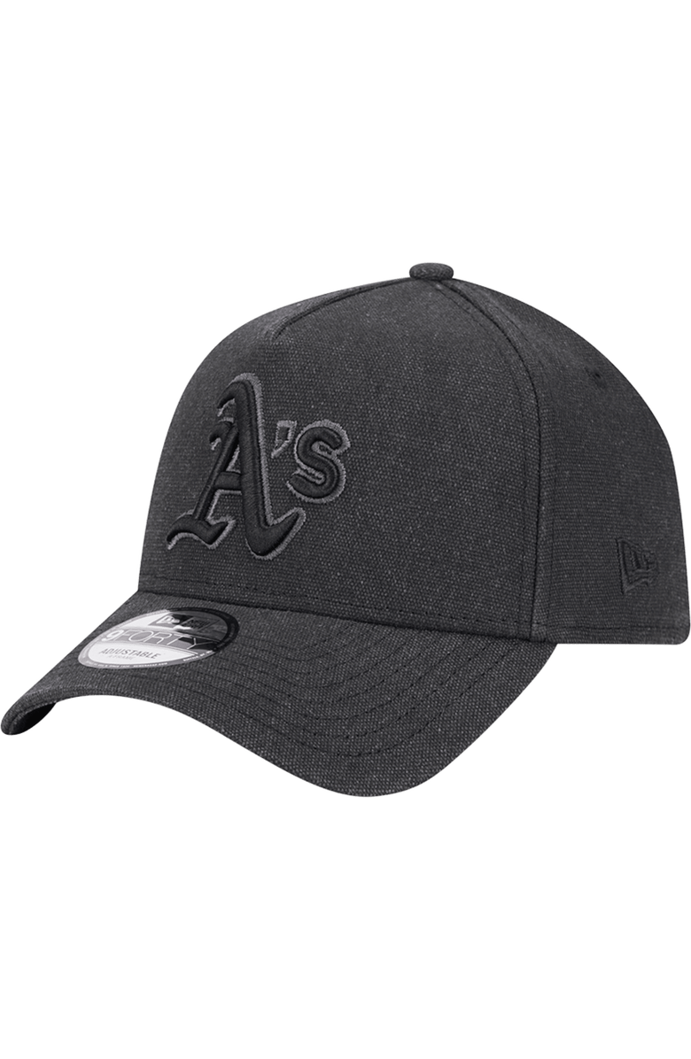 New Era Men's New Era Charcoal Athletics Logo Essentials 9FORTY A-Frame Adjustable Hat, Main, color, 