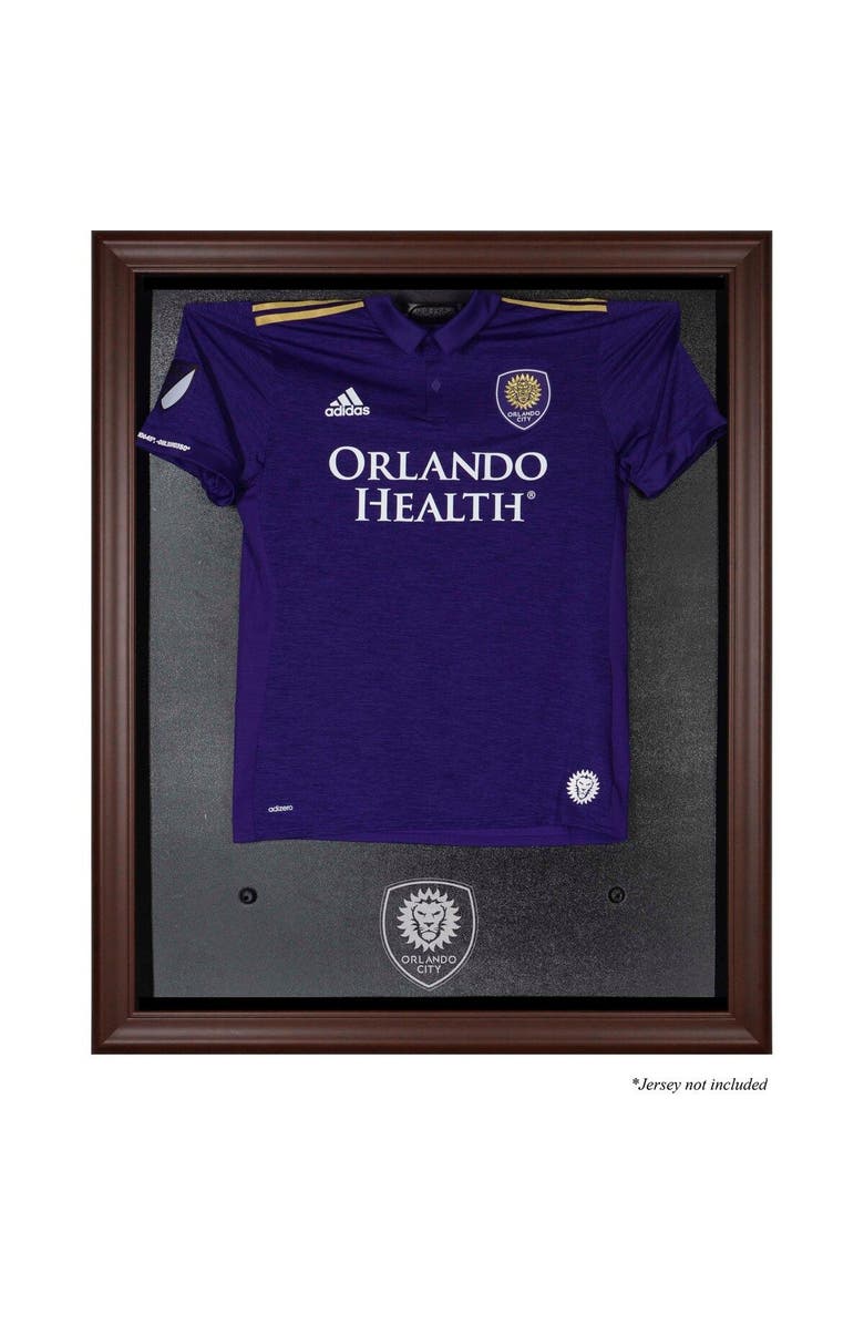 FANATICS AUTHENTIC Orlando City SC Framed Brown Team Logo Jersey Display Case, Main, color, 