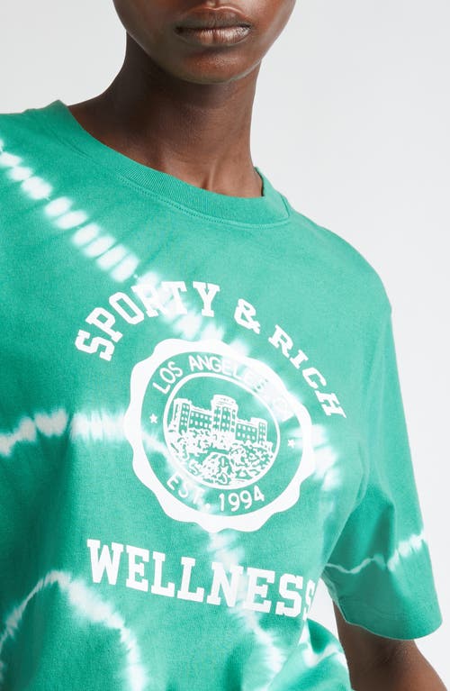 Sporty And Rich Sporty & Rich Emblem Tie Dye Cotton Graphic T-shirt In Gemstone Tie Dye