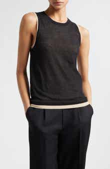 Vince Double Layer Cotton Blend Tank