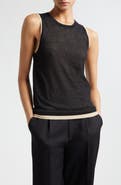 Vince Double Layer Cotton Blend Tank