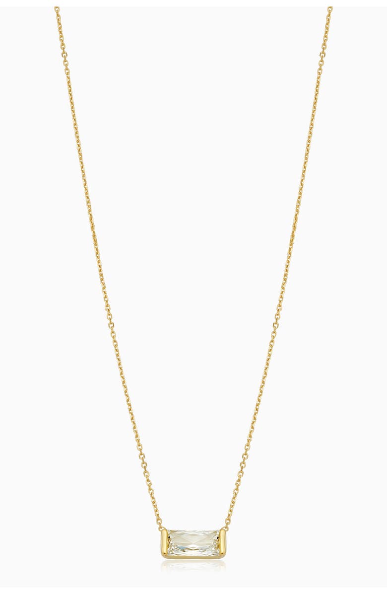 Oradina 14K Yellow Gold Fresco Baguette Bold Pendant Necklace, Main, color, Yellow Gold