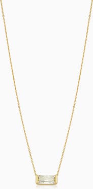 Oradina 14K Yellow Gold Fresco Baguette Bold Pendant Necklace