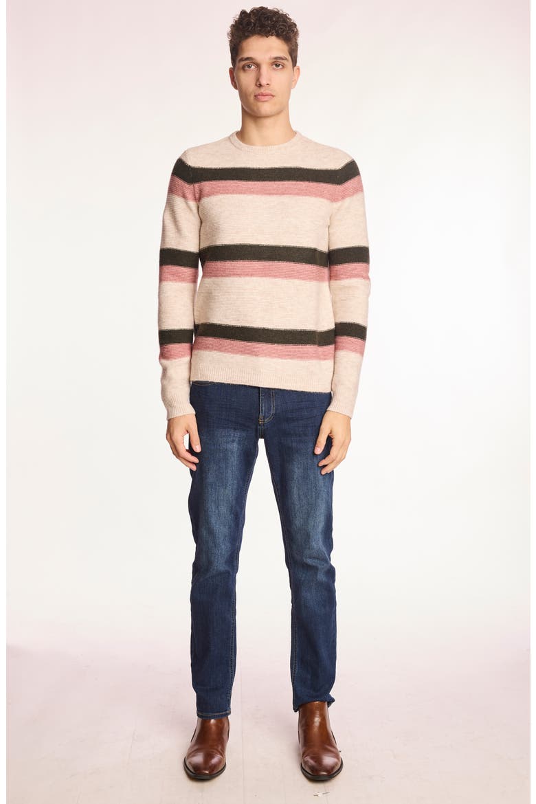 Stripe Crewneck Sweater, Alternate, color, PINK FERN STRIPE