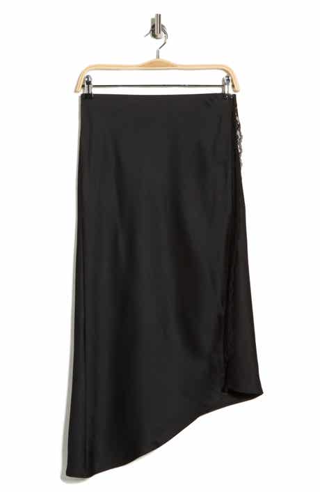 Leith Lace Trim Satin Midi Skirt