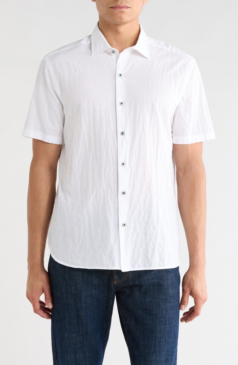 Robert Barakett Carberry Short Sleeve Button-Up Shirt, Main, color, White