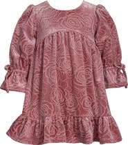 Iris & Ivy Kids' Rosette Embossed Velvet Dress