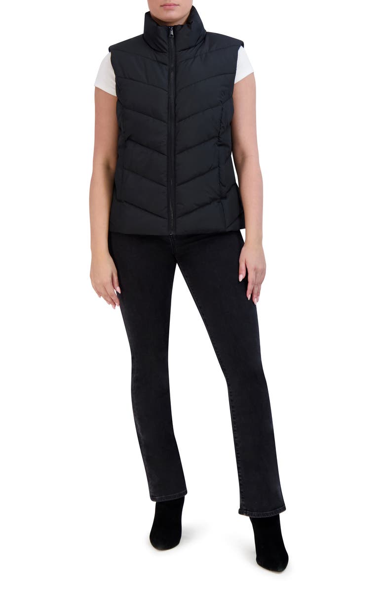 Cole Haan Pongee Puffer Vest, Alternate, color, Black