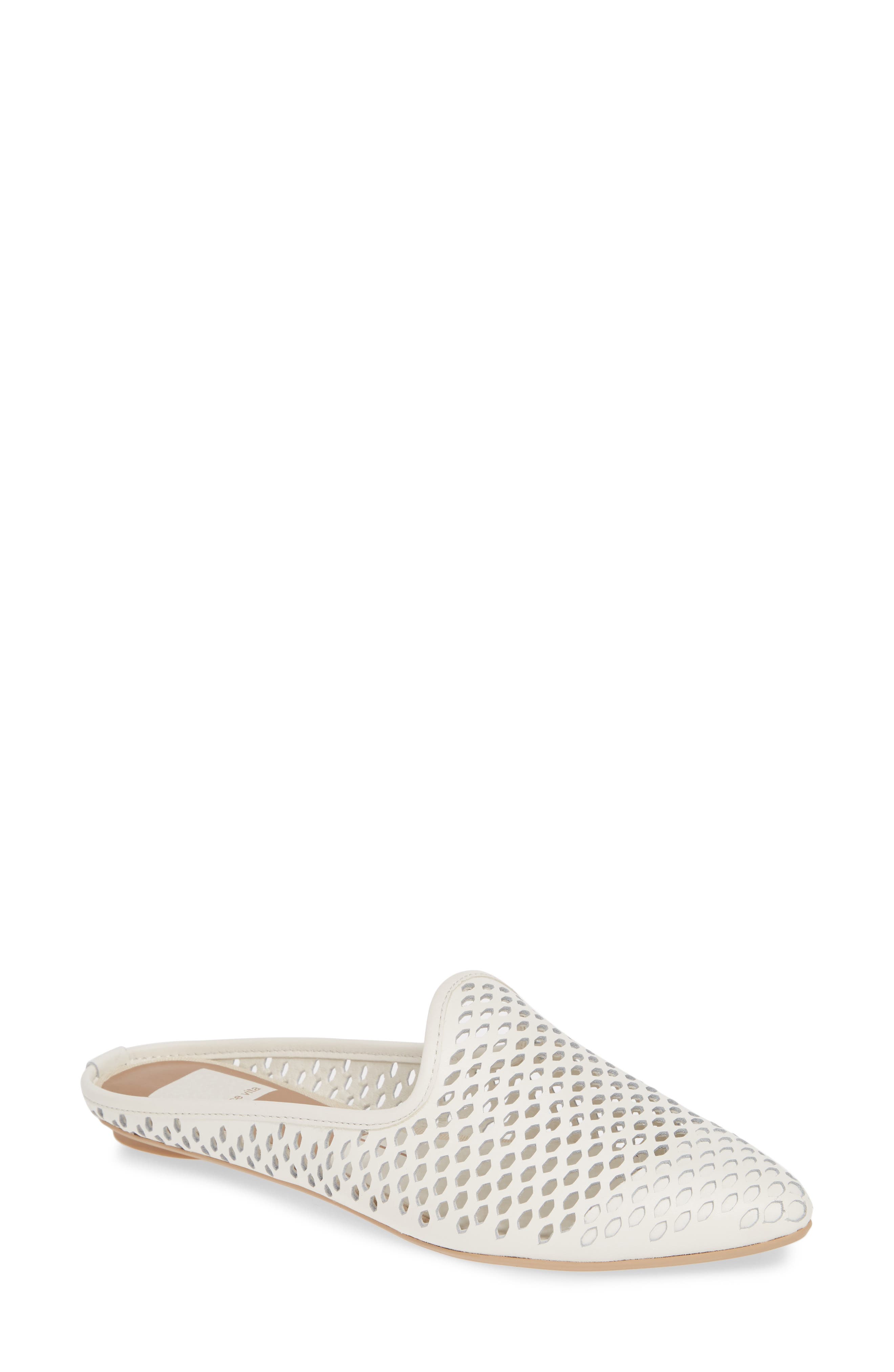 Grant Perforated Loafer Mule, Main, color, WHITE LEATHER