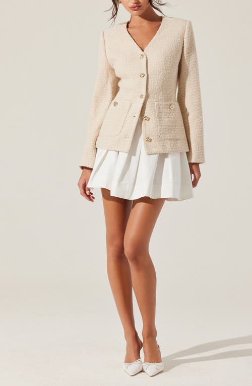 Astr The Label Lysanor Tweed Jacket In Oatmeal