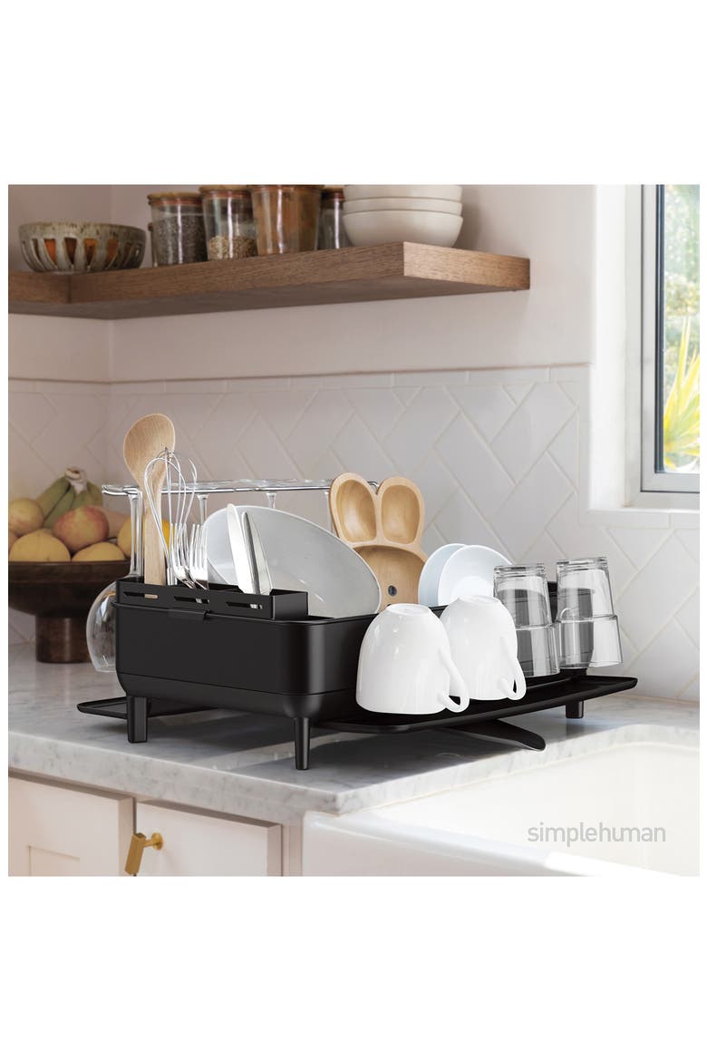 steel frame dishrack, Alternate, color, MATTE BLACK