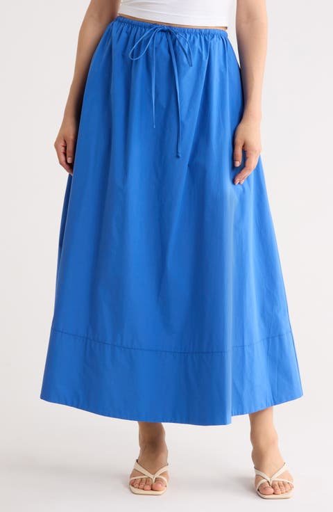 Cotton Poplin Maxi Skirt