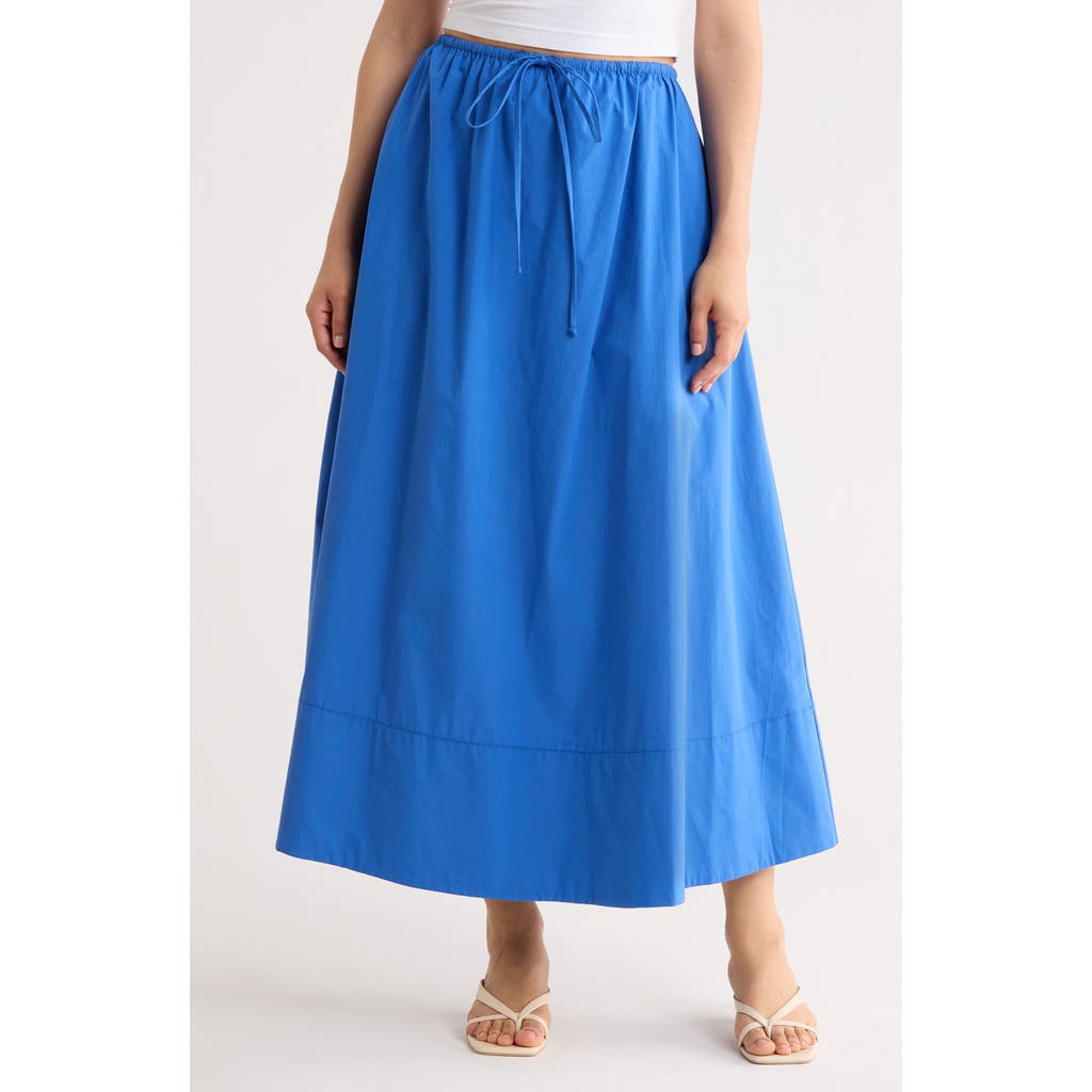 Renee C Cotton Poplin Maxi Skirt in Blue at Nordstrom Rack, Size Large