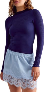 Free People Intimately FP Mixed Feelings Mock Neck Top