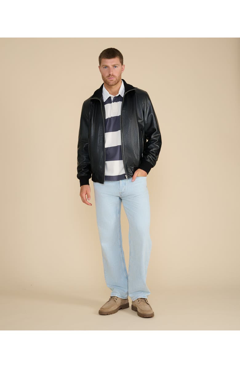 FURNIQ UK LLC Arthur Leather Jacket, Main, color, Black